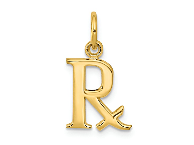 Yellow Rx Signa 14k Yellow Gold Prescription Symbol RX Pendant - 1628MA | JTV