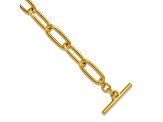 14K Yellow Gold Paperclip Link 7.5 inch Toggle Bracelet
