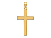 14k Yellow Gold Florentine Satin Cross Pendant