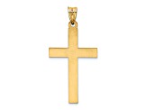 14k Yellow Gold Florentine Satin Cross Pendant