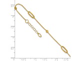 14K Yellow Gold Polished Diamond-cut Beads with 1-inch Extension Anklet
