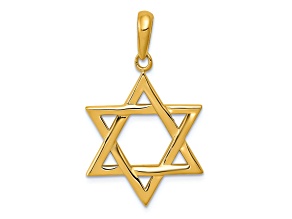 10K Yellow Gold Star of David Pendant