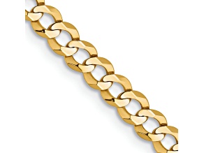 14k Yellow Gold 3.7mm Flat Cuban 26 Inch Chain
