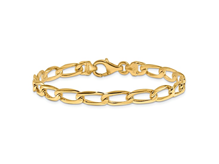 10k Yellow Gold 5.9mm Hand-Polished Open Link Bracelet