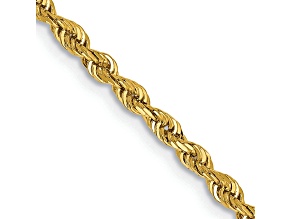 14k Yellow Gold 2.25mm Solid Diamond-Cut Quadruple Rope 24 Inch Chain
