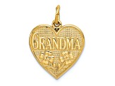 14k Yellow Gold Textured Grandma Heart Pendant