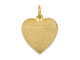 14k Yellow Gold Textured Grandma Heart Pendant