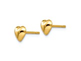 14k Yellow Gold Polished 5mm Heart Stud Earrings