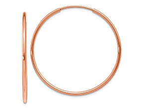 14k Rose Gold Polished 1 3/16" Endless Hoop Earrings