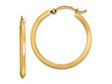 14k Yellow Gold Polished 1.02" Hoop Earrings