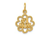 14k Yellow Gold Textured Number 1 Mom Pendant