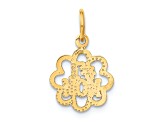 14k Yellow Gold Textured Number 1 Mom Pendant
