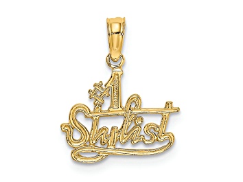 Picture of 14k Yellow Gold Textured #1 Stylist pendant