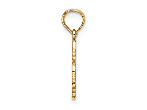 14k Yellow Gold Textured #1 Stylist pendant