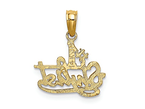 14k Yellow Gold Textured #1 Stylist pendant