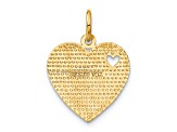 14k Yellow Gold Textured Very Special Sis Heart Pendant