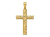 14K Yellow Gold Nugget Cross Pendant