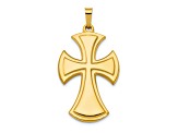 14k Yellow Gold Polished Cross Pendant
