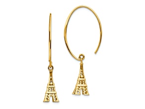 14K Yellow Gold Eiffel Tower Dangle Earrings