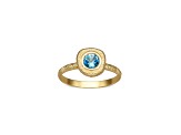 Blue Topaz 14k Yellow Gold Textured Ring 0.56ct