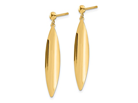 14K Yellow Gold Polished Post Dangle Earrings