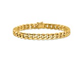 14K Yellow Gold Polished Curb Link Men's Bracelet