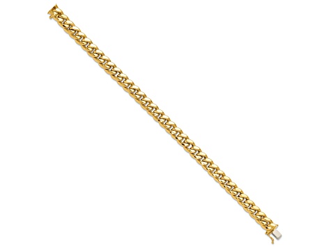 14K Yellow Gold Polished Curb Link Men's Bracelet