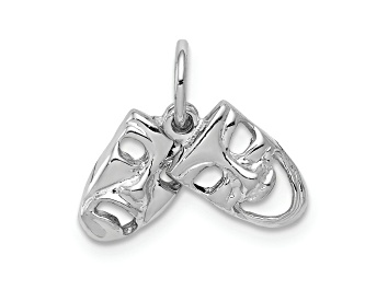 Picture of Rhodium Over 14k White Gold Comedy and Tragedy 2-Piece Charm