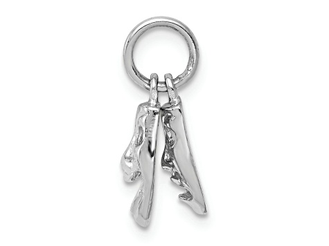 Rhodium Over 14k White Gold Comedy and Tragedy 2-Piece Charm