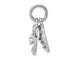 Rhodium Over 14k White Gold Comedy and Tragedy 2-Piece Charm