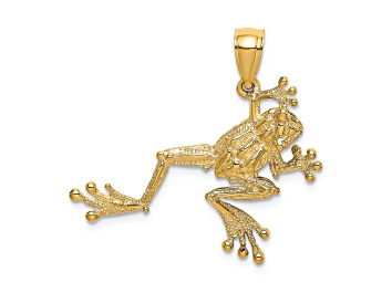Picture of 14k Yellow Gold 2D Textured Frog Charm