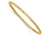 14k Yellow Gold Diamond-Cut Slip-on Bangle