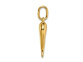 14k Yellow Gold Hollow Italian Horn Pendant