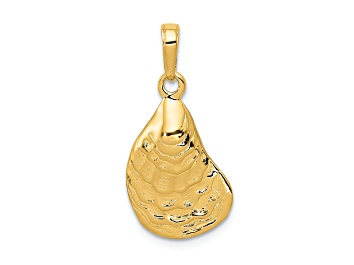 Picture of 14k Yellow Gold Textured Oyster Shell Pendant