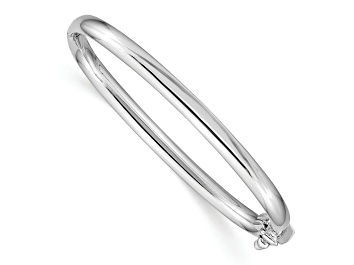 Picture of Rhodium Over 14k White Gold Polished 3.75mm Hinged Baby Bangle