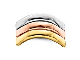 14K Tri-Color Triple Wave Bands