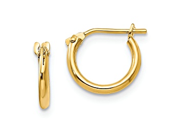 Picture of 14K Yellow Gold 1.25mm Half Hoop Earrings