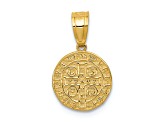 14K Yellow Gold San Benito 2 Sided Round Small Pendant