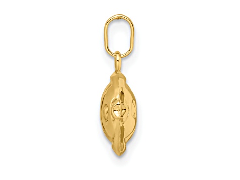 14K Yellow Gold Polished 3-D Fish Pendant