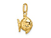 14K Yellow Gold Polished 3-D Fish Pendant