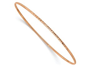 10k Rose Gold 1.5mm Diamond-Cut Slip-on Bangle Bracelet