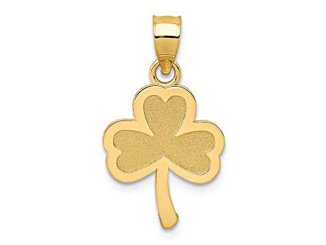 14K Yellow Gold 3 Leaf Clover Pendant