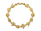 14k Yellow Gold Textured Fish Bracelet