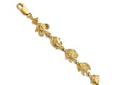 14k Yellow Gold Textured Fish Bracelet