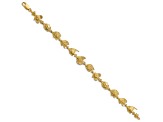 14k Yellow Gold Textured Fish Bracelet