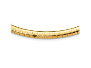 10k Yellow Gold 6mm Domed Omega 18 Inch Necklace