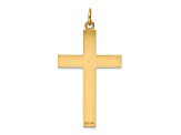 14k Yellow Gold Textured Laser Designed Cross Pendant