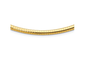 10k Yellow Gold 4mm Domed Omega 18 Inch Necklace