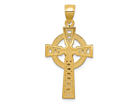 14K Yellow and White Gold Iona Crucifix Pendant