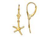 14k Yellow Gold Mini Dancing Starfish Dangle Earrings